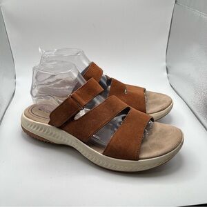 Bionica Avoca Suede Leather Slide Sandals size 10 suede brown slip on orthopedic